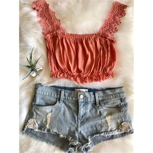 WILDFOX Justine Cut Off Jean Shorts